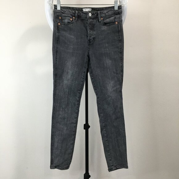 FREE PEOPLE Denim Dark Gray 5 Pocket Logo Hardware Jeans - Picture 1 of 13